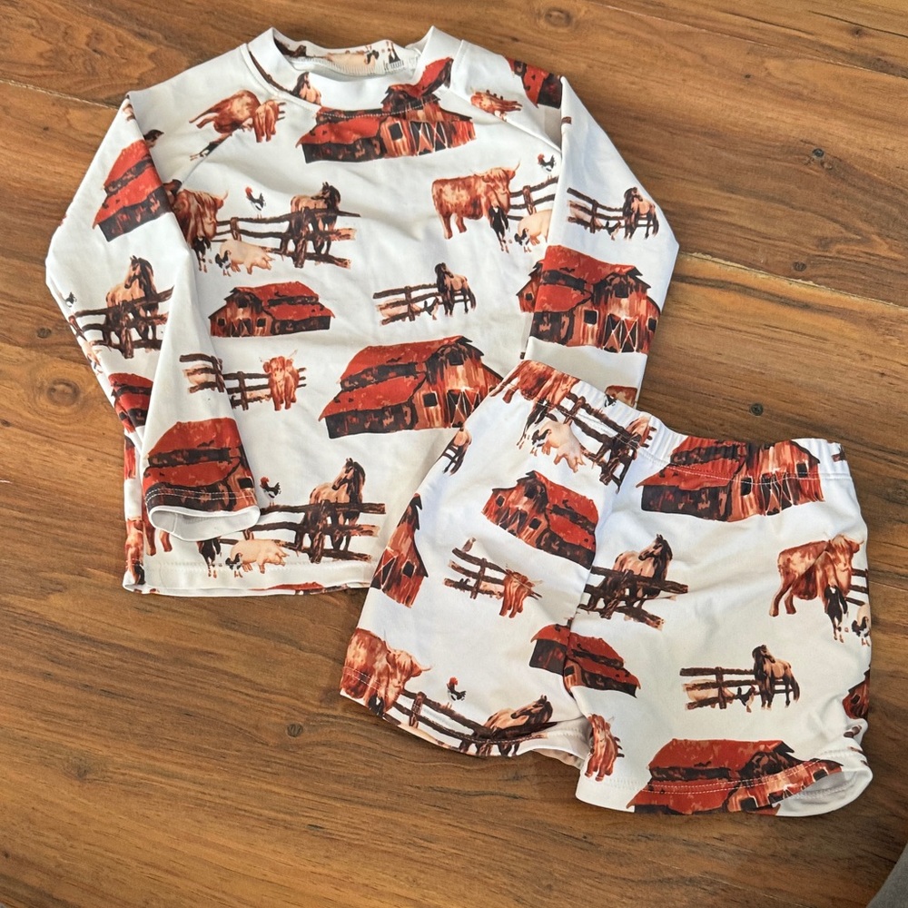 Farm Animal Print Kids Pajamas
